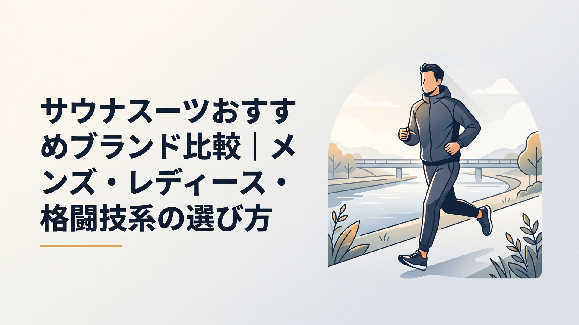 サウナスーツを着て朝の河川敷をジョギングする男性のリアルな写真